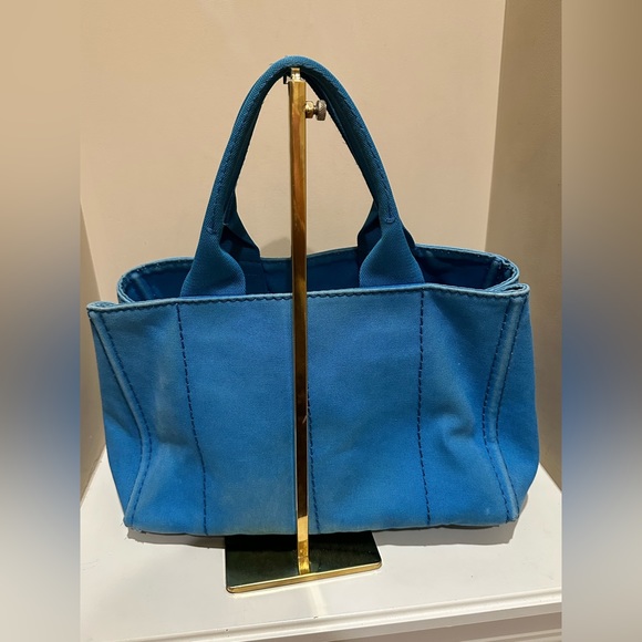 Blue Prada Canapa Large Tote - Picture 5 of 16